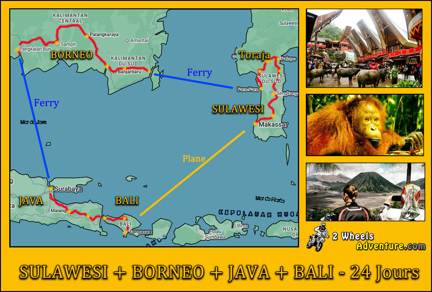 voyage moto a borneo et Sulawesi et Java en 2027